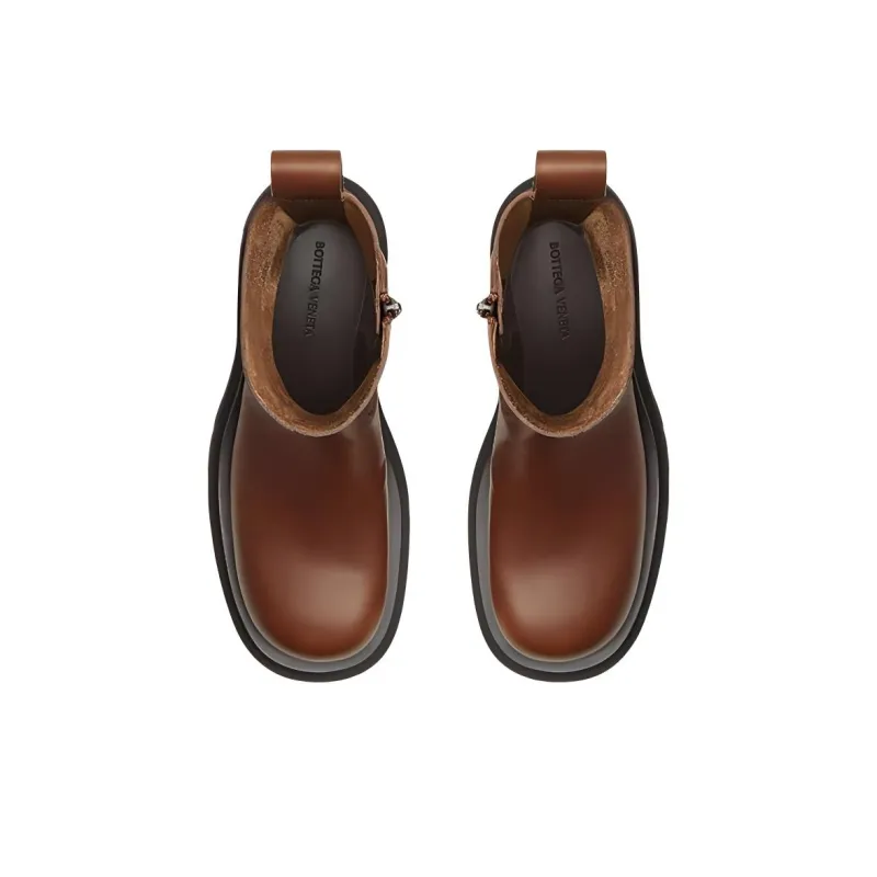Bottega Veneta Lug Ankle Boots Men's Deep Chestnut-3