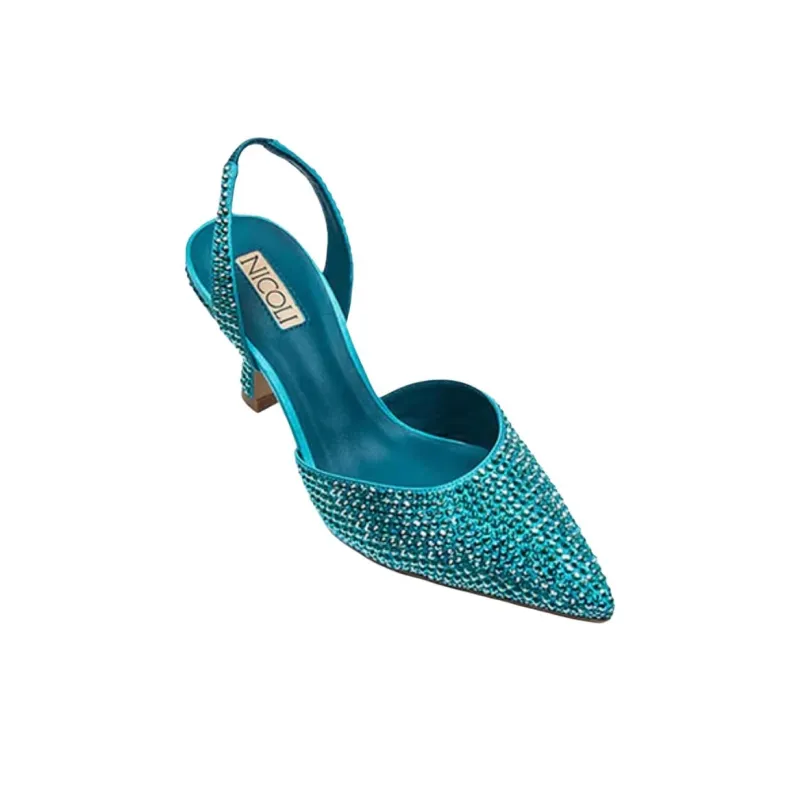 NICOLI Hayley High Heels 8cm Women's Blue-2