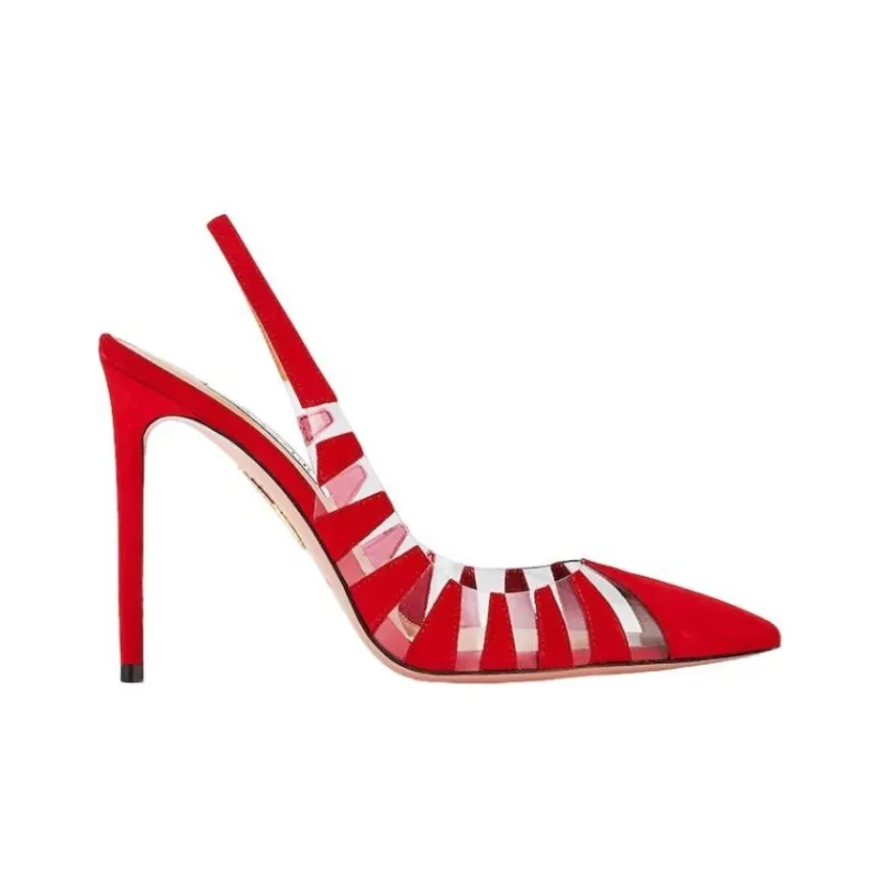 AQUAZZURA Hot Rumor Slim Heel High Heels 10.5cm Women's Red-1