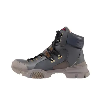 GUCCI Flashtrek Ankle-Length Outdoor Boots Men's Brown Blue