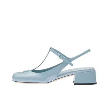 MIU MIU Chunky Heel High Heels 3.5cm Women's Light Blue