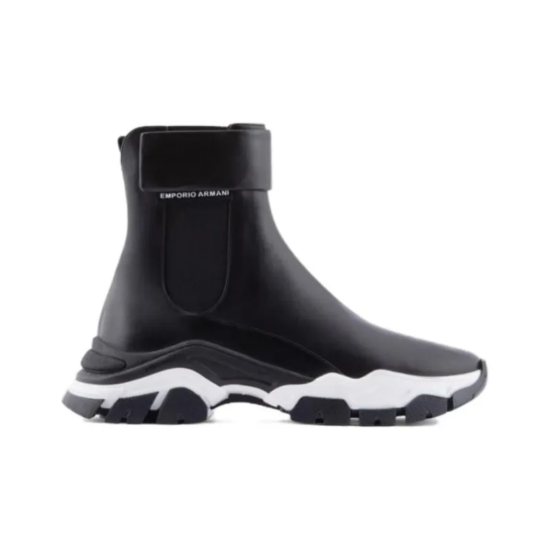 EMPORIO ARMANI Short Chelsea Boots Women's Black-1