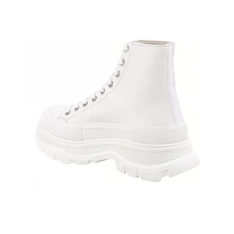 Alexander McQueen Tread Slick Short Martin Boot Men's White-3