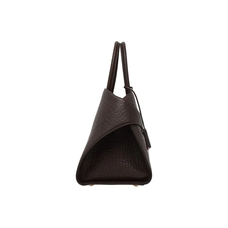 FERRAGAMO Hug Lambskin One Shoulder Handbags Large Size Women's Morocco Berry-2