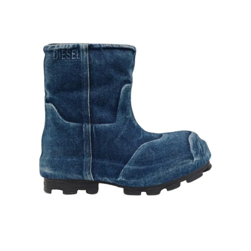 DIESEL D Hammer Short Chelsea Boots Unisex Blue-1