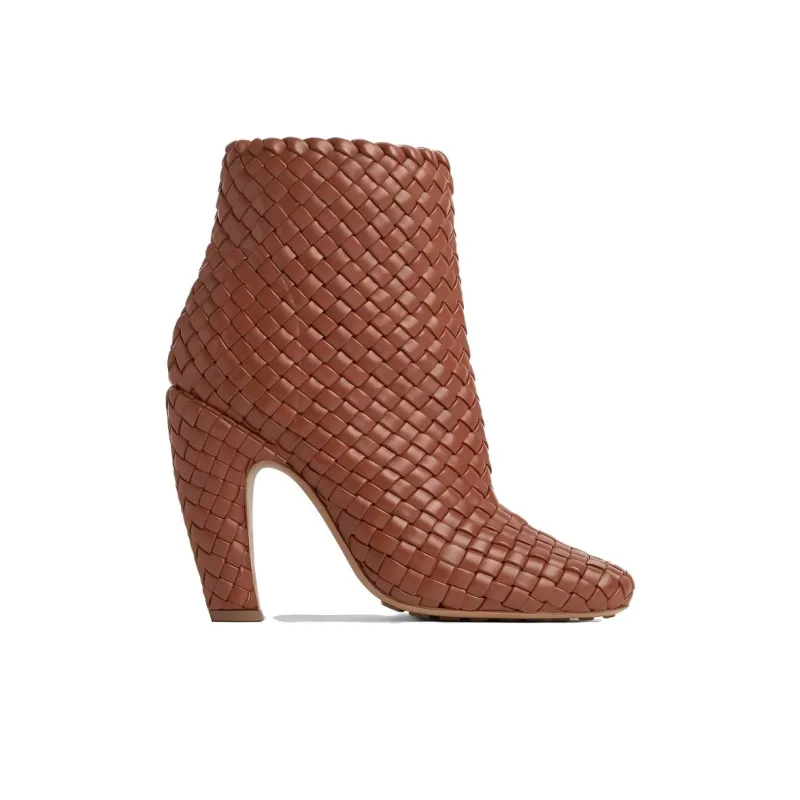 Bottega Veneta Canalazzo Ankle Boots Women's Brown Sugar Color-1