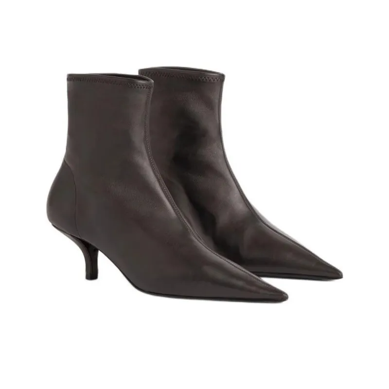 TOTEME Ankle Boots 5.5cm Women's Tree Bark Brown-3