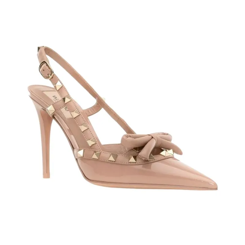 Valentino Gravani Rockstud Bow Pointed Toe Pumps-2