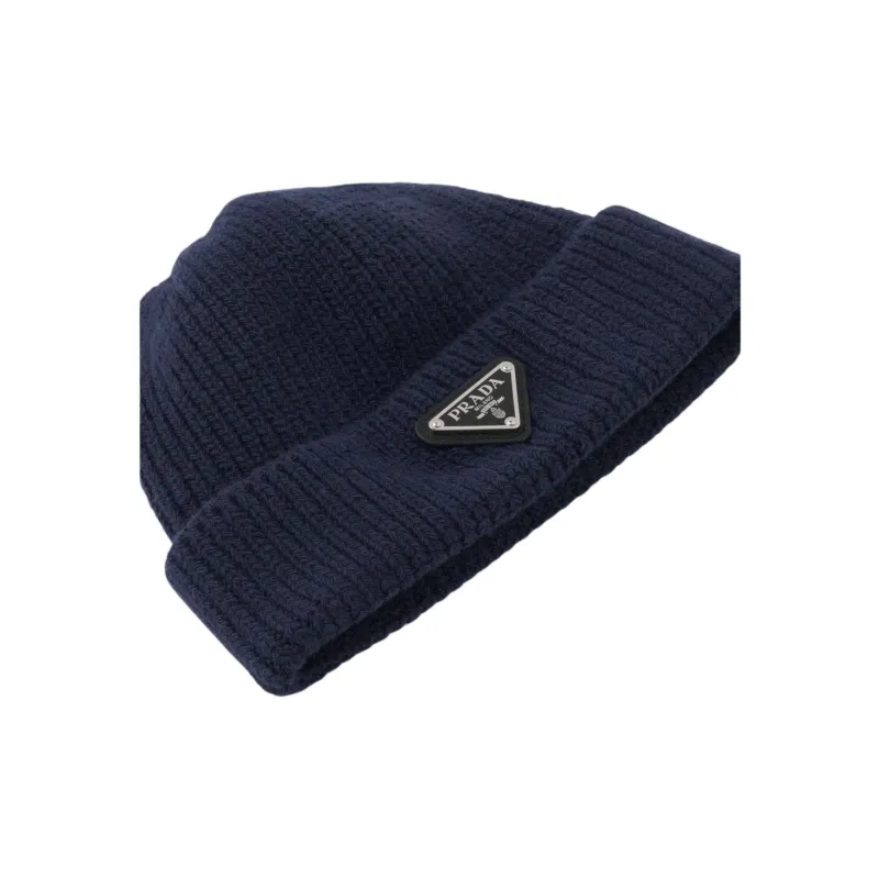 PRADA Triangle logo Wool cashmere Beanie-2