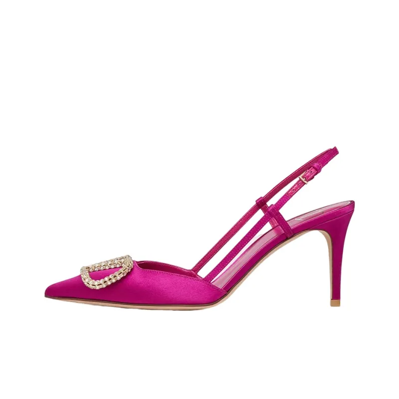 Valentino Vlogo Signature Slim Heel High Heels 8cm Women's Rose Purple-0