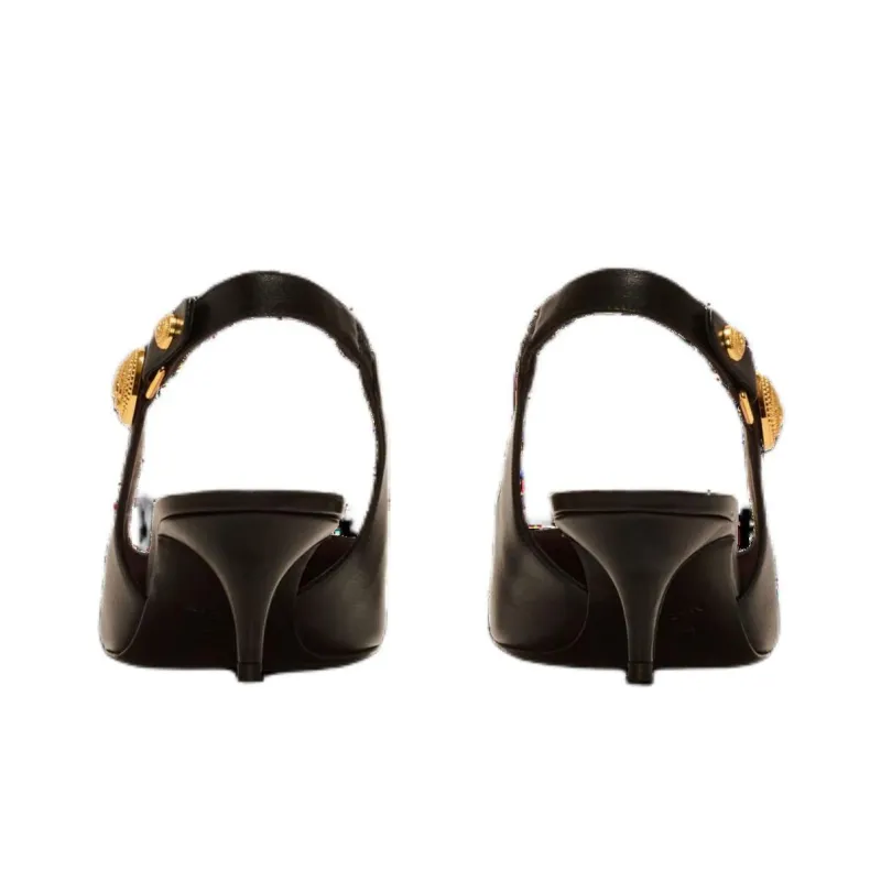 BALMAIN Eva 50mm Leather Slingback Pumps-3