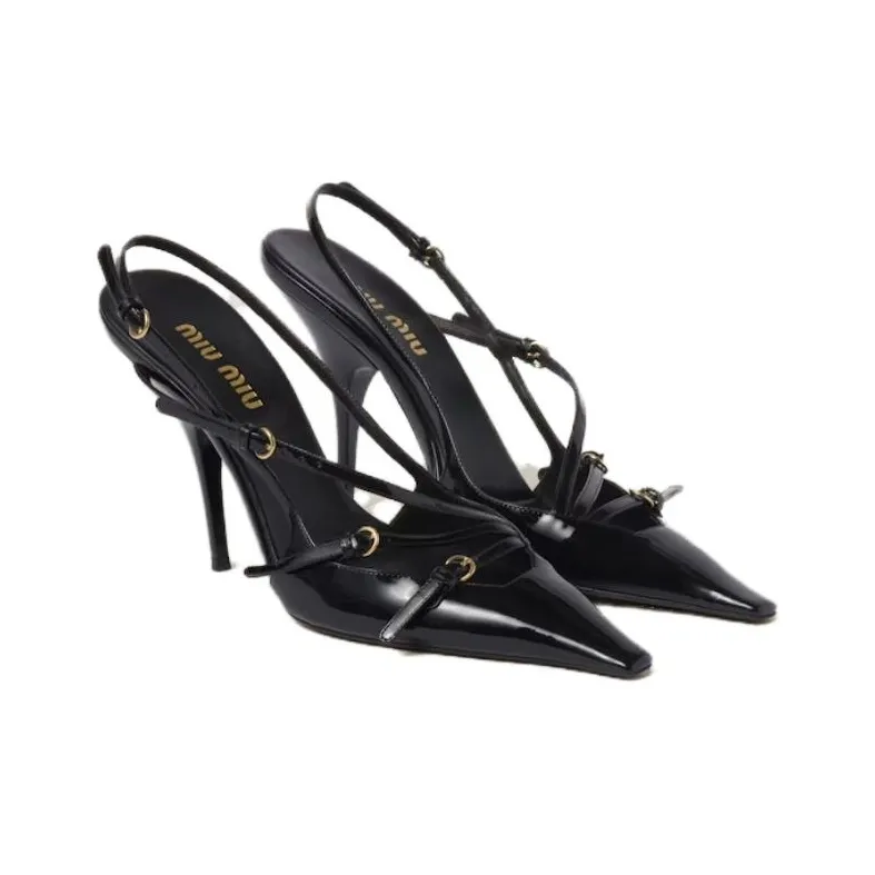 MIU MIU Buckle-embellished 105mm Slingback Pumps-2