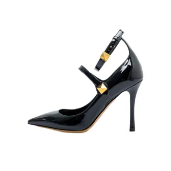 Valentino Garavani Rockstud Pointed Toe Ankle Pumps Black Women's