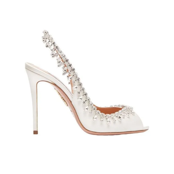 AQUAZZURA Temptation Slim Heel High Heels Women's White-1