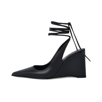 By Far Vaughn Wedge Heel High Heels 10cm Women's Black