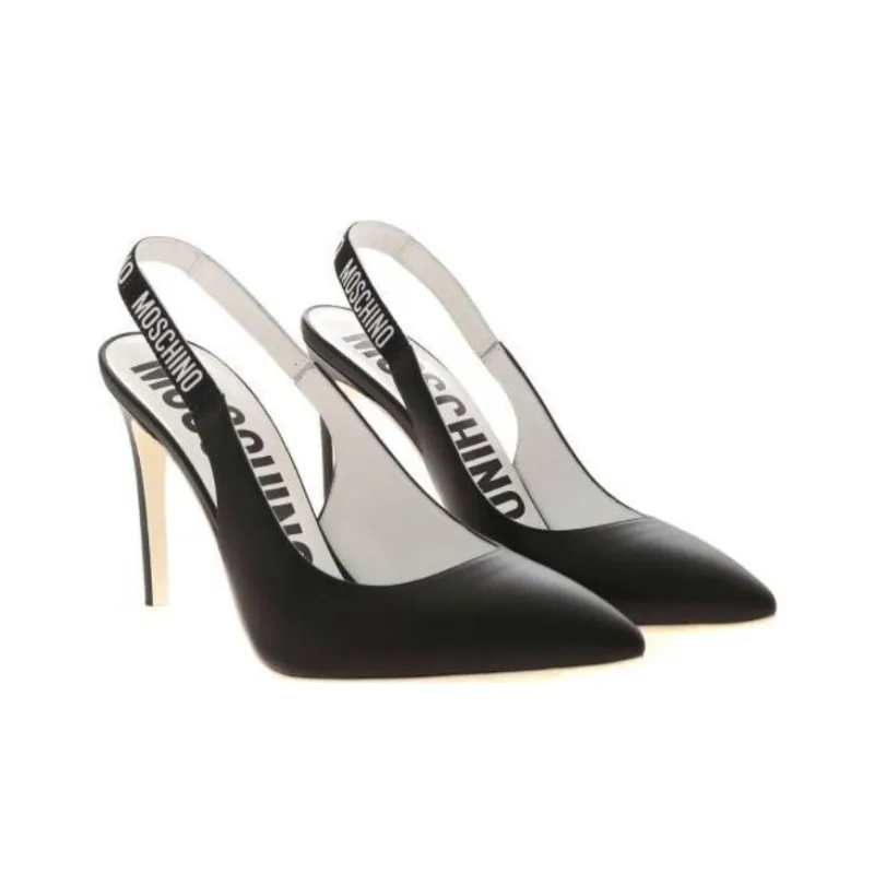 MOSCHINO Slim Heel High Heels 11cm Women's Black-2