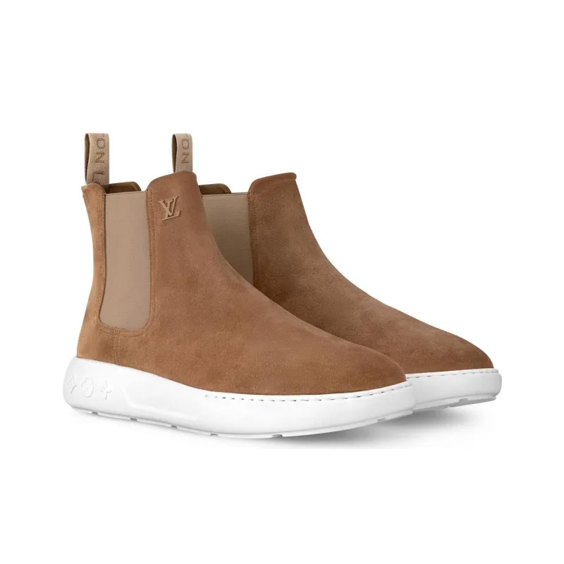 LOUIS VUITTON Pacific Short Chelsea Boots Men's Light Brown-2