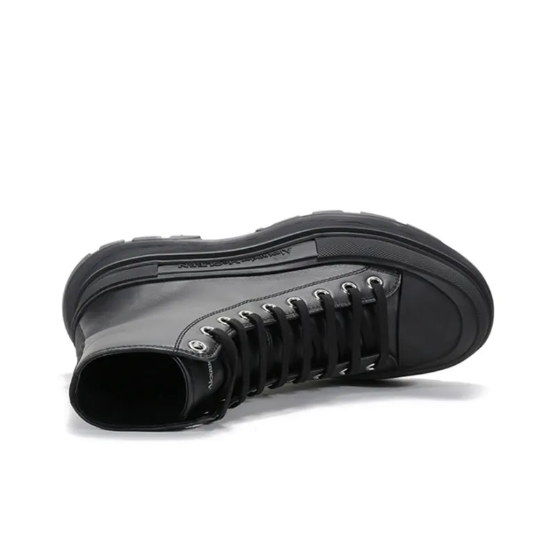 Alexander McQueen Tread Slick Lace Up Boot 'Triple Black Leather'-3
