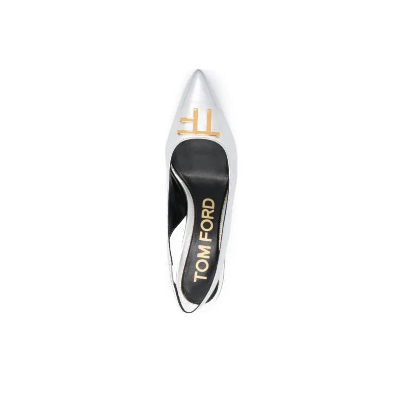 TOM FORD Logo-plaque Slingback Pumps-3