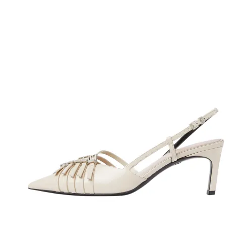 GUCCI Irregular Heel High Heels 6.3cm Women's Ivory White