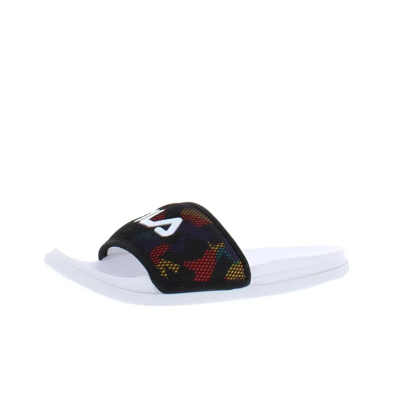 FILA DRIFTER Slip Resistant Abrasion Resistant Slide Slippers Men's White Black-0