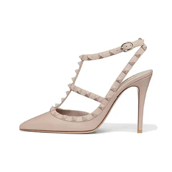Valentino Rockstud Slim Heel High Heels 10cm Women's Pink