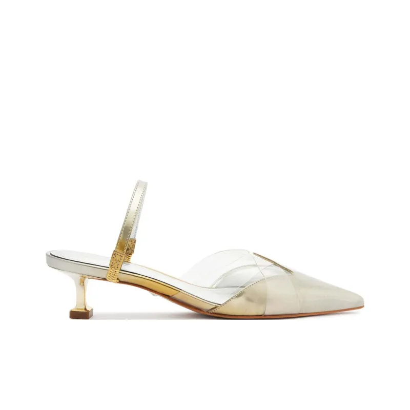 Schutz Tori Kitten Slim Heel High Heels 4.5cm Women's White-1