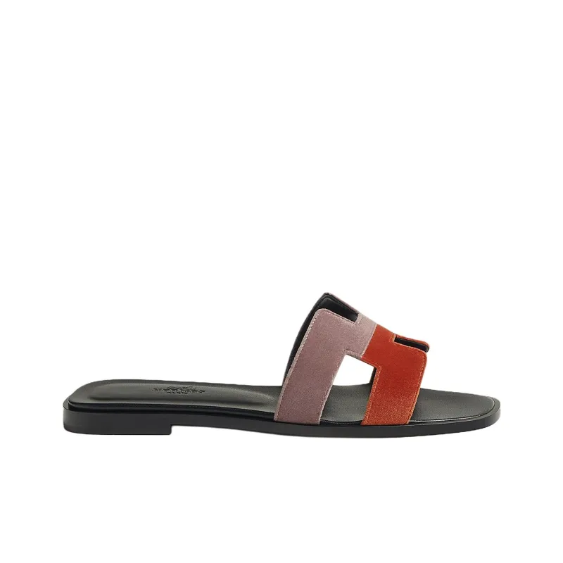HERMES Oran Slide Slippers Women's Orange Pink-1