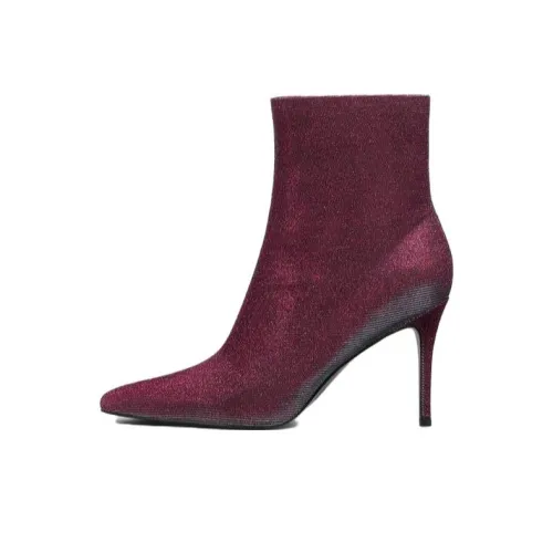 VERSACE JEANS Couture Ankle Boots 8.5cm Women's Rose Red