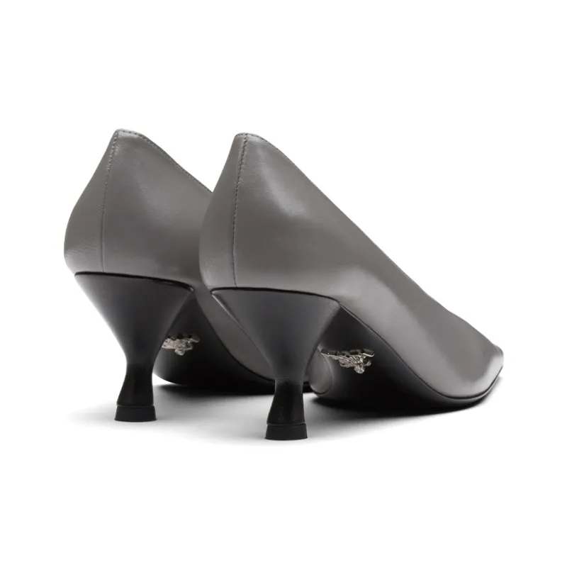 PRADA Irregular Heel High Heels Women's Silver-4