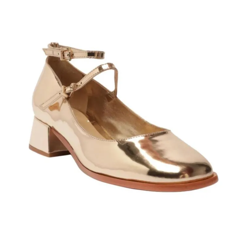 Schutz Dorothy Chunky Heel High Heels 4cm Women's Gold-2