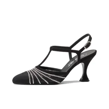 CHANEL Irregular Heel High Heels 8cm Women's Black