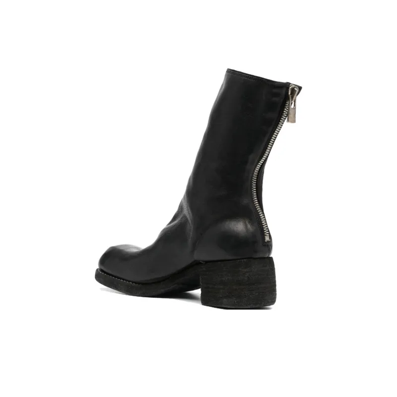GUIDI Rear-zip Horse Leather Boots-3