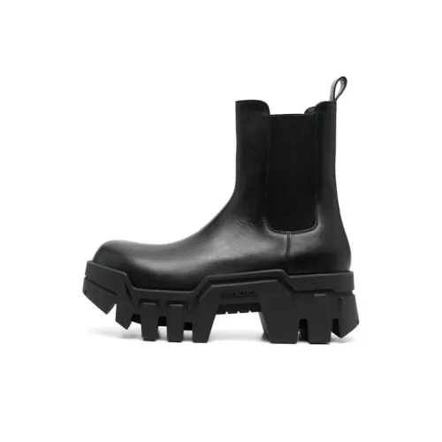 Balenciaga Chelsea Bulldozer 80mm Boots Black Matte Calkskin Men's
