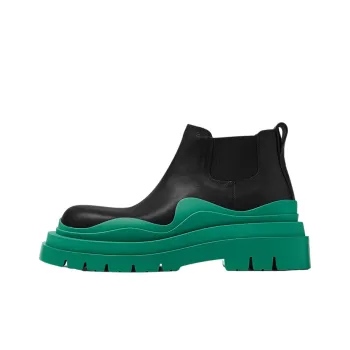 Bottega Veneta Tire Boot Mid Black Acid Turquoise