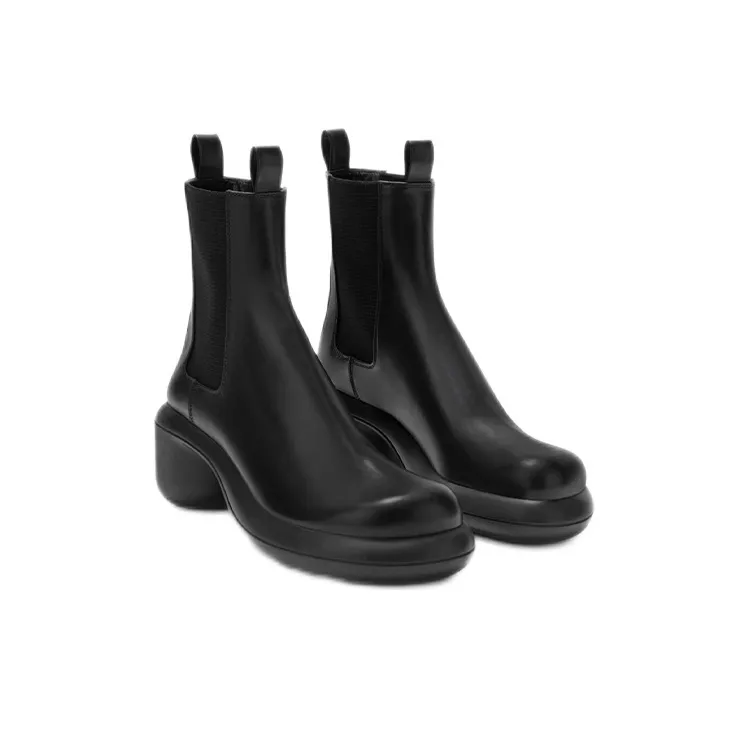 JIL SANDER Elasticated-panel Leather Boots-1