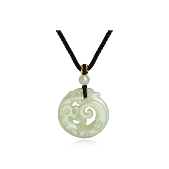 Lao Feng Xiang Hetian Jade Necklaces White Jade/Pale Greenish White Jade Unisex