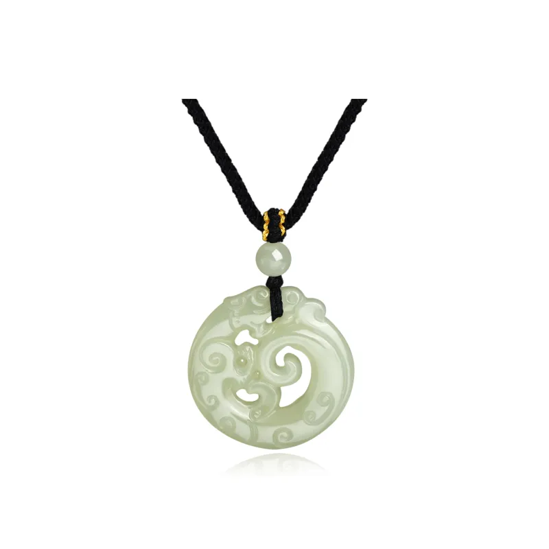 Lao Feng Xiang Hetian Jade Necklaces White Jade/Pale Greenish White Jade Unisex-0