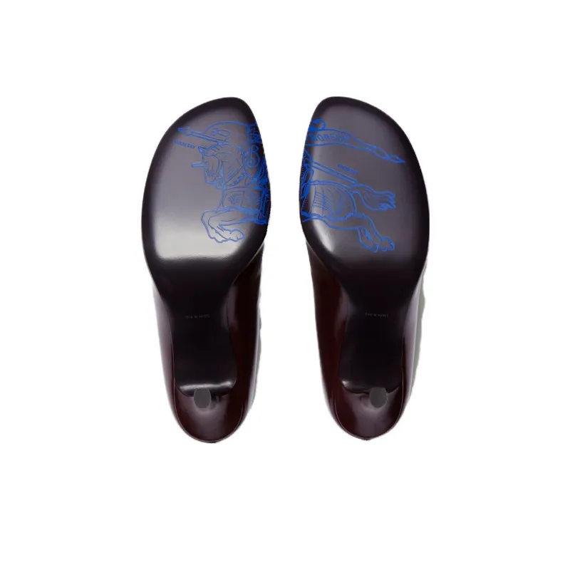 Burberry Baby Slim Heel High Heels 8.5cm Women's Red-3