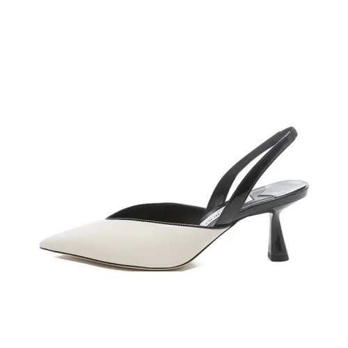 Jimmy Choo Spool Heel High Heels 6.5cm Women's White Black