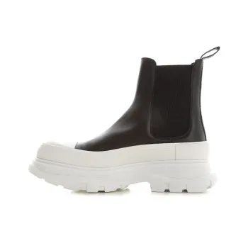 Alexander McQueen Tread Slick Chelsea Boot Black White