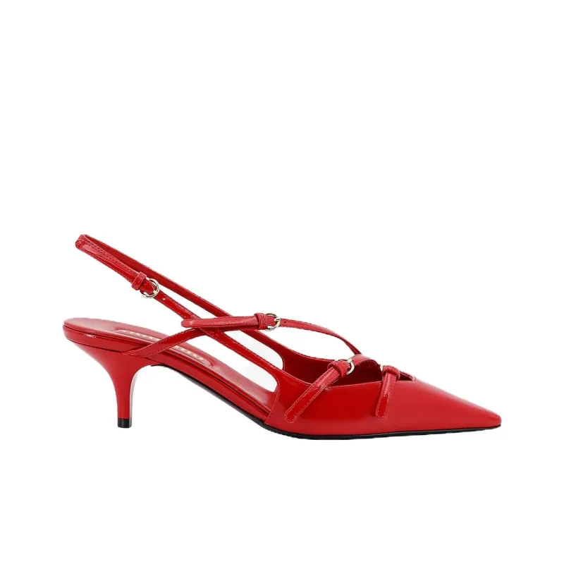 MIU MIU Slim Heel High Heels 5.5cm Women's Red-1