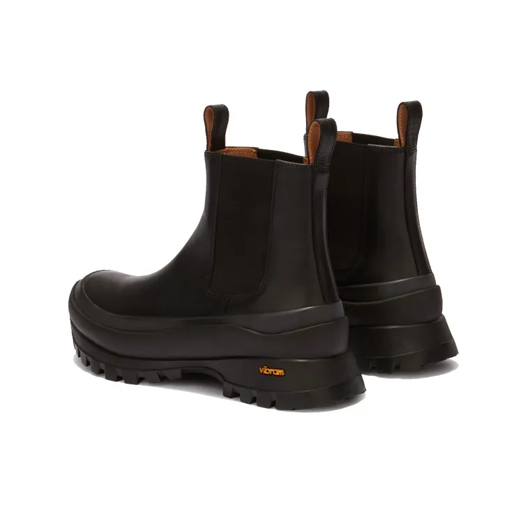 JIL SANDER Short Chelsea Boots Men's Pure Black-3