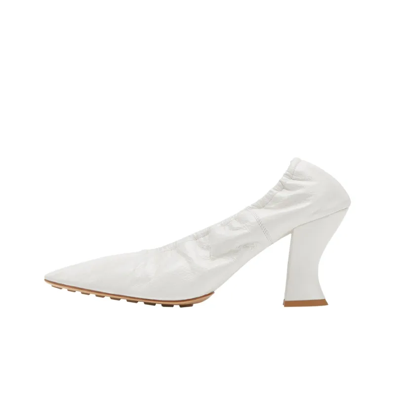 Bottega Veneta Almond Irregular Heel High Heels 7.5cm Women's Optical Fibers White-0