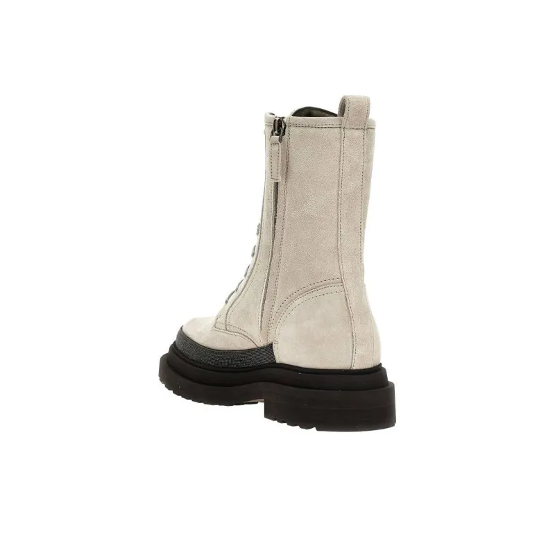Brunello Cucinelli Monile-Detailed Lace-Up Ankle Boots Women's-3