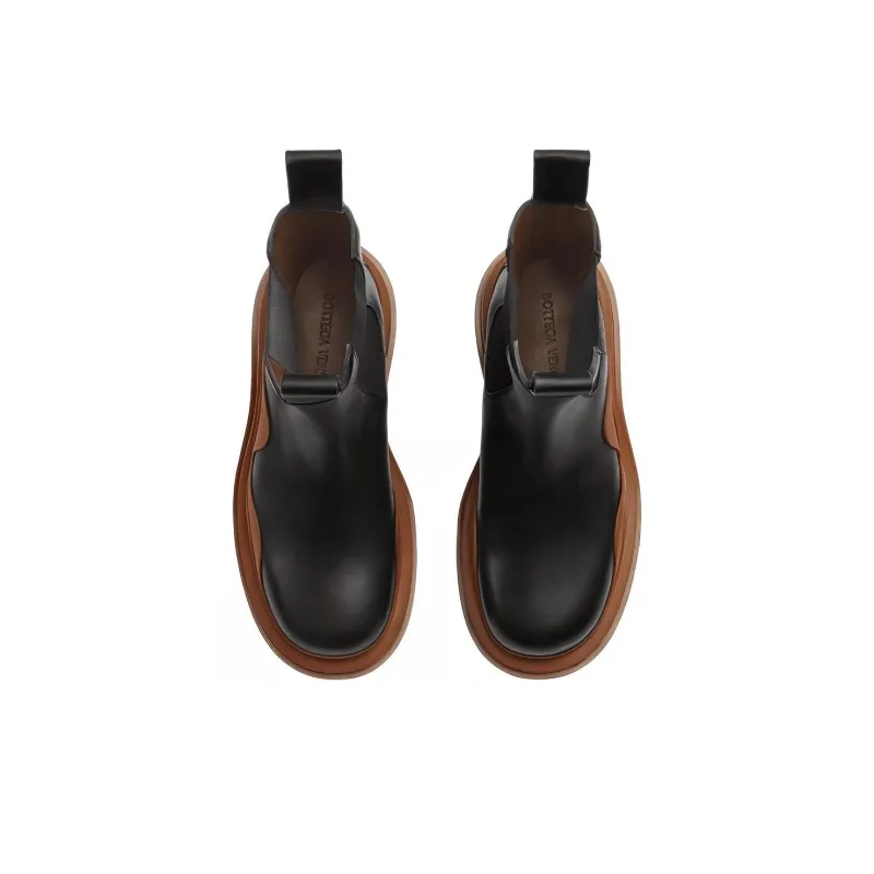 Bottega Veneta Tire Short Chelsea Boots Men's Black-2