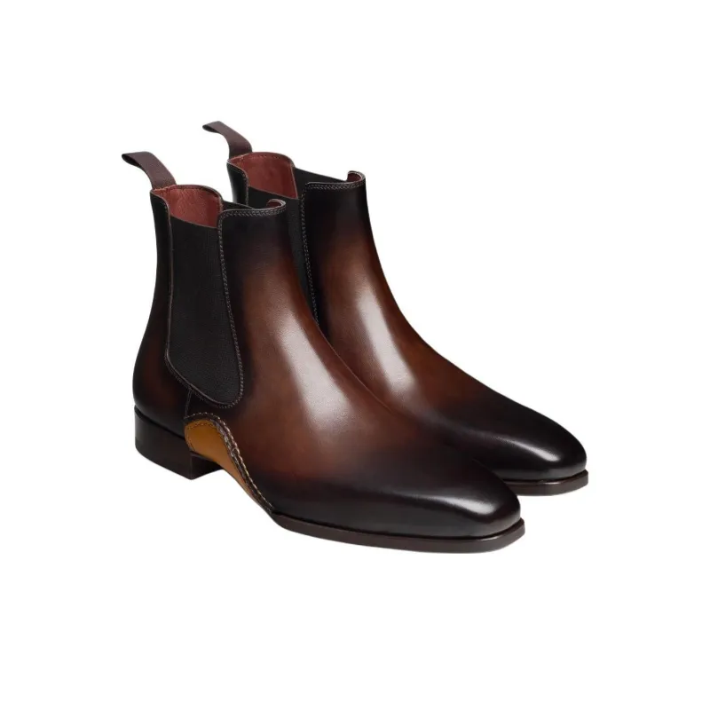 Magnanni Levu Short Chelsea Boots Men's Brown-2