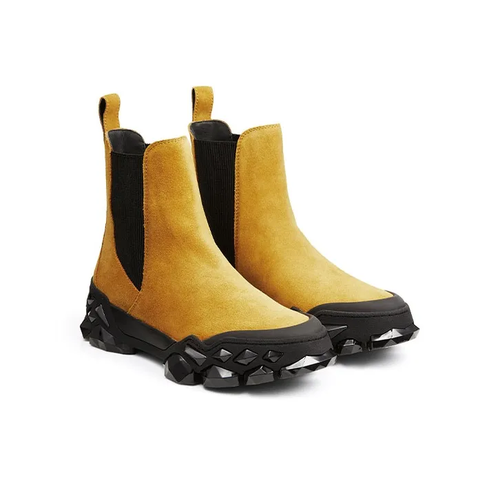 Diamond x Jimmy Choo Chelsea Short Chelsea Boots Unisex Camel-2