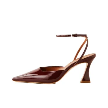 REFORMATION Natasha Pump Spool Heel High Heels 7.5cm Women's Brown
