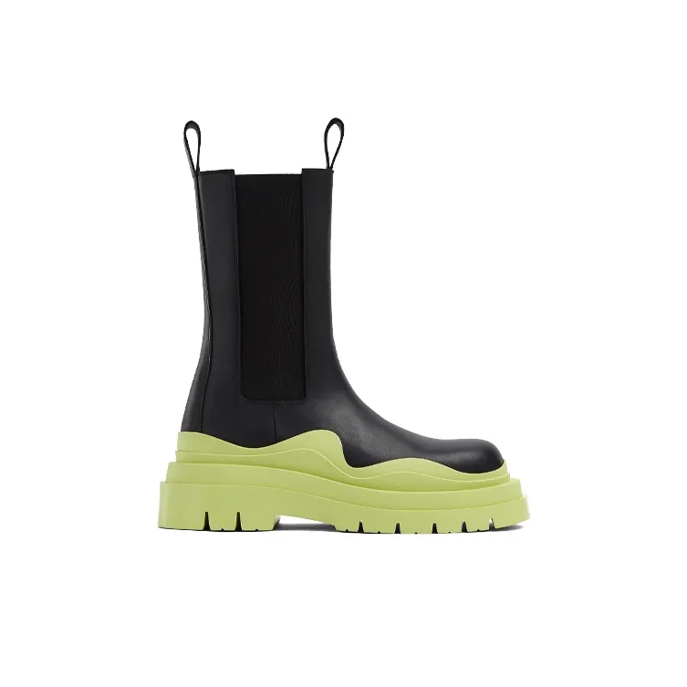 Bottega Veneta BV Tire Chelsea Boots Women's Black Green-1